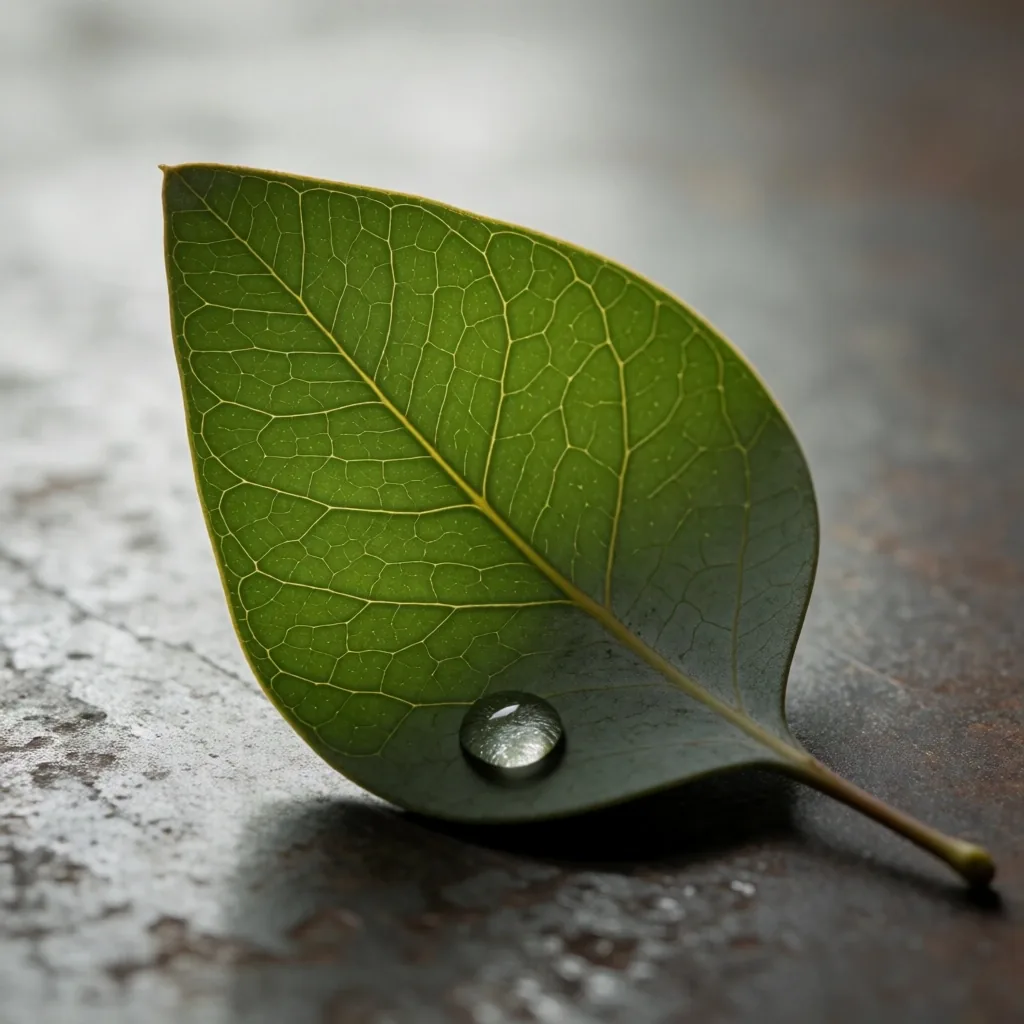 Botanical specimen with visible leaf veins