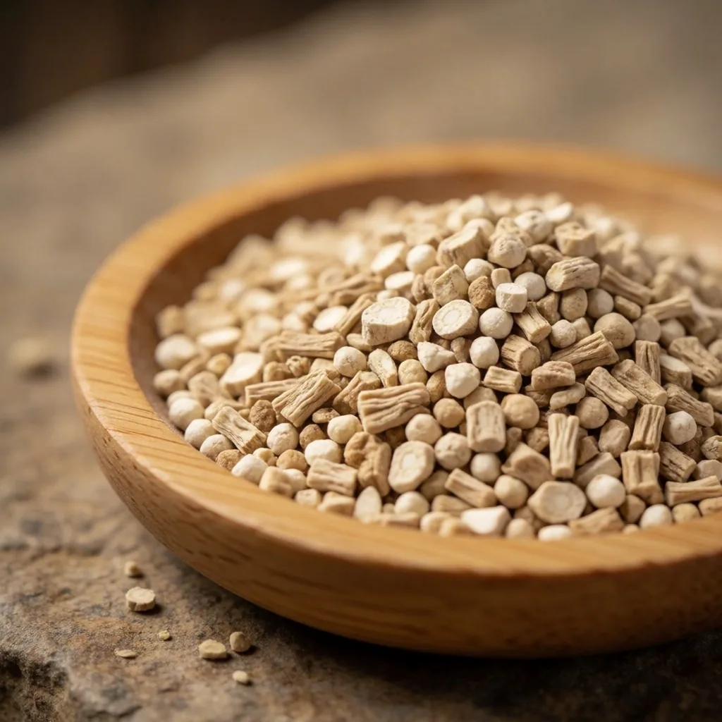 Dried maca root powder