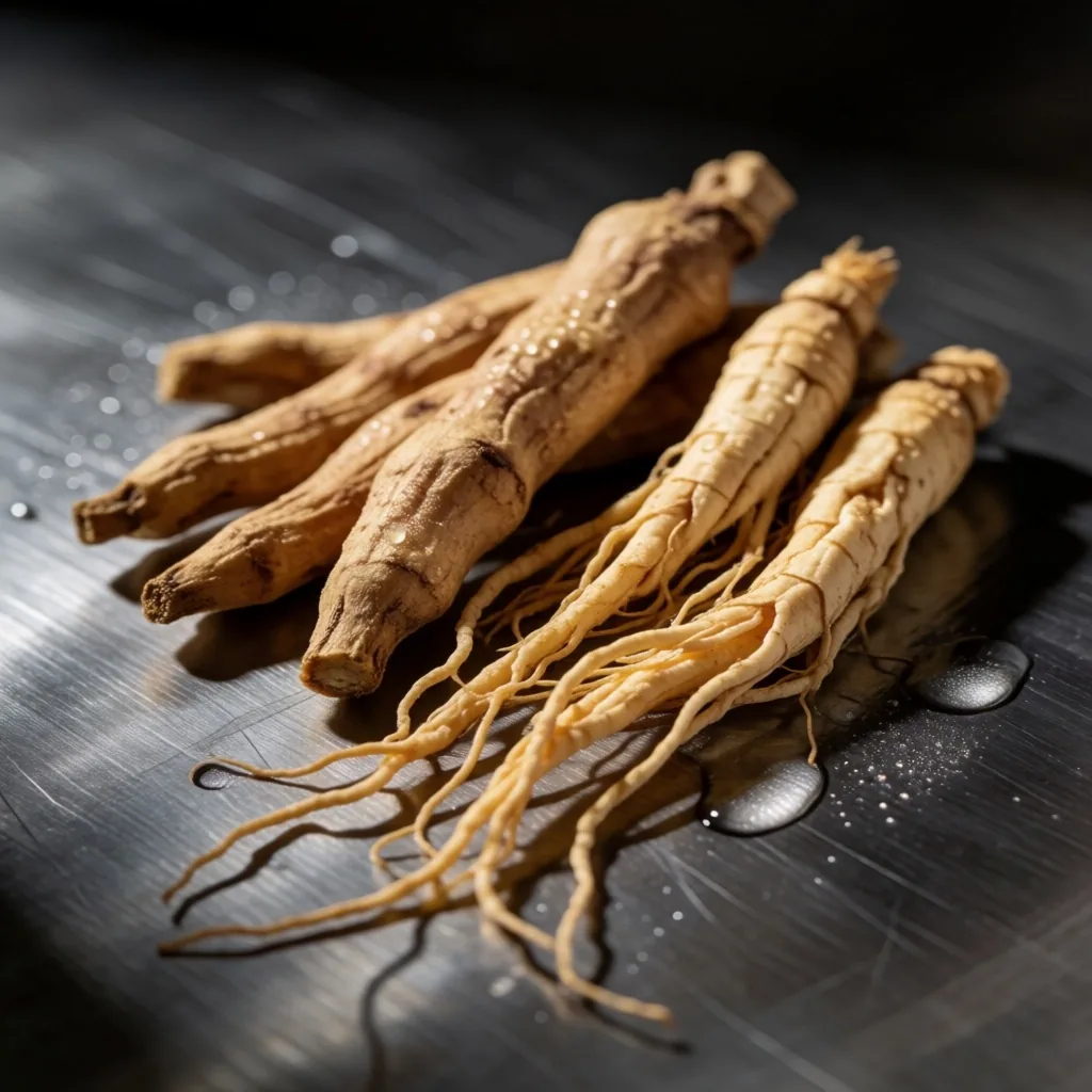Botanical roots on a dark surface