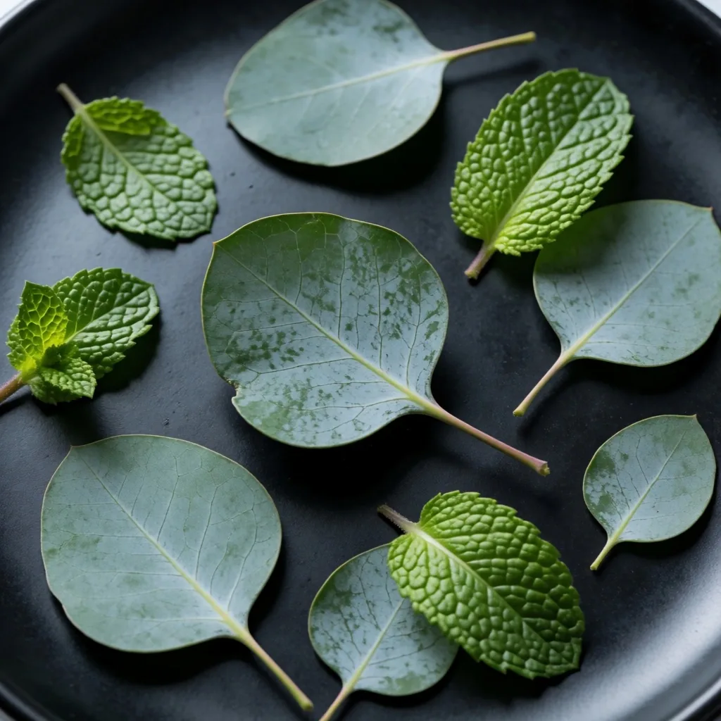 Botanical leaf specimen under studio light